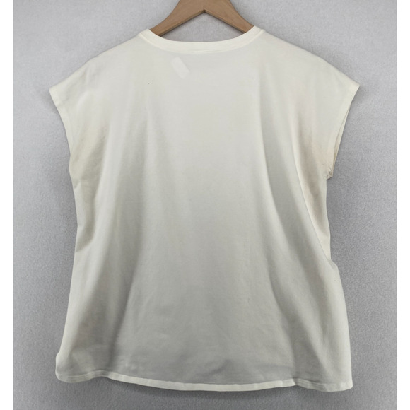 EILEEN FISHER Top S Organic Cotton Stretch Jersey Boxy Dolman Off White USA - Picture 3 of 13